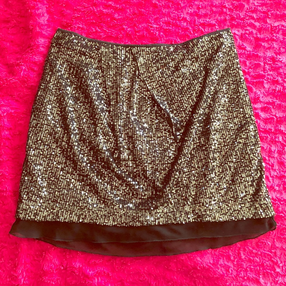 Sequined Black Mini Skirt